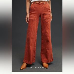 Anthropologie Pilcro wide leg cargo NEW w/ tag!! Stunning burnt orange rust